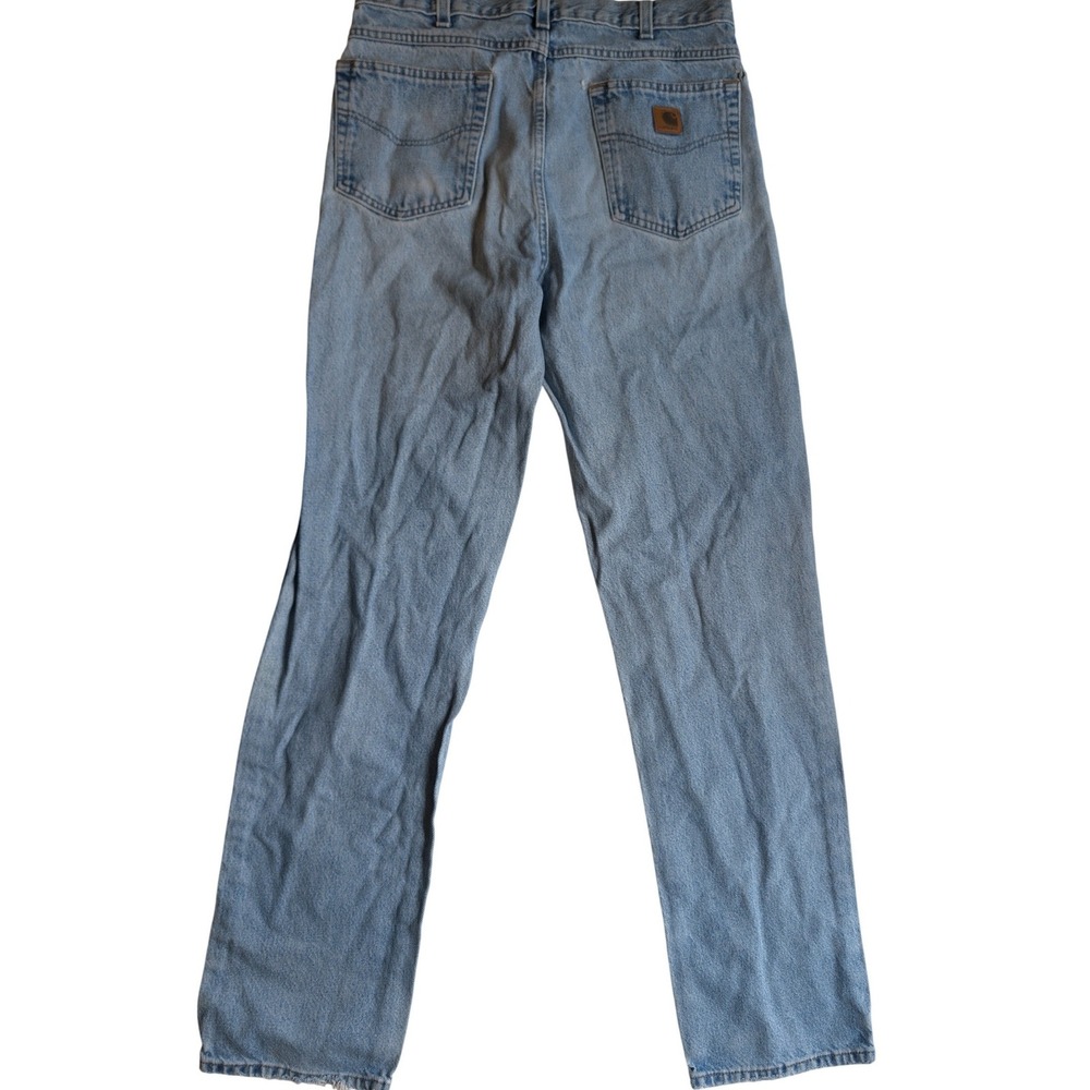Carhartt B160 Relaxed Fit Jeans Light Wash Denim Mens 34x36 Distressed Workwear - Picture 9 of 9